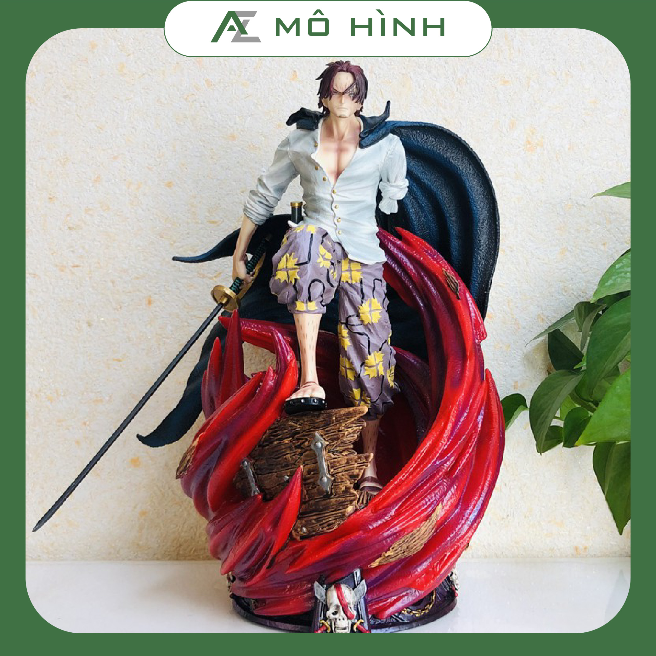 Mô hình One piece Tứ hoàng Shanks tóc đỏ cao 40cm cực chiến figure anime vua hải tặc làm quà tặng decor trang trí PC