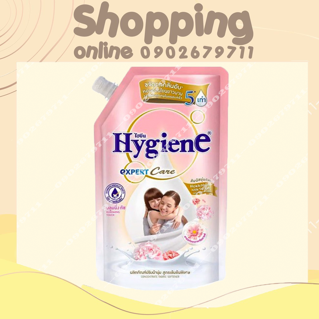 Nước xả vải đậm đặc Hygiene màu hồng nhạt có vòi 1300ML