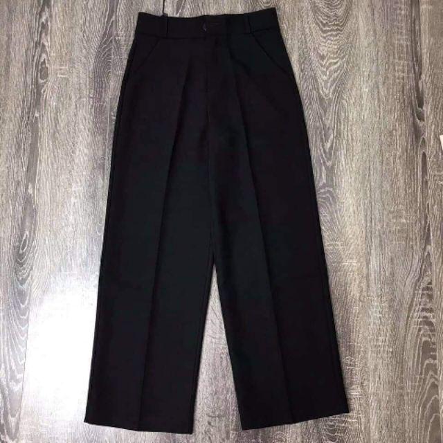 Quần ống rộng cạp cao cúc trước, Quần ống rộng culottes suông dài