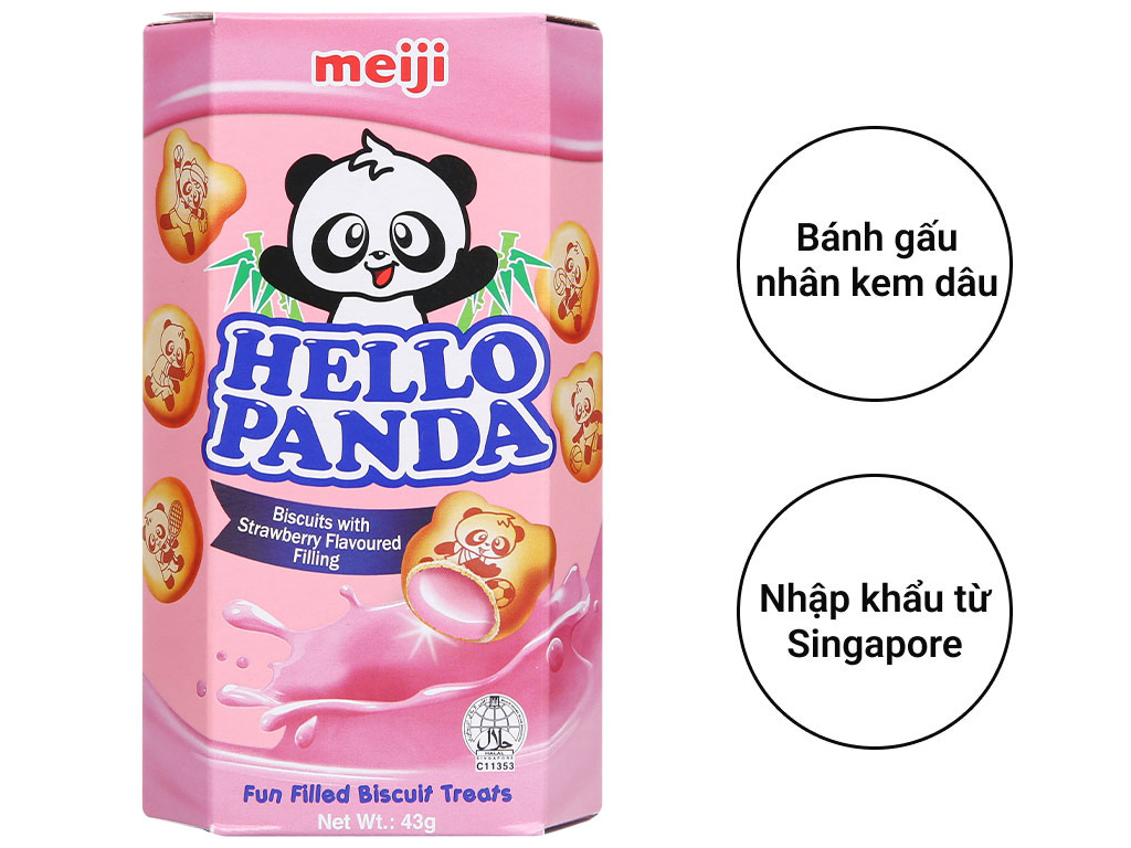 Bánh gấu nhân kem Meiji Hello Panda hộp 43g - Tạp hóa Bát Muội