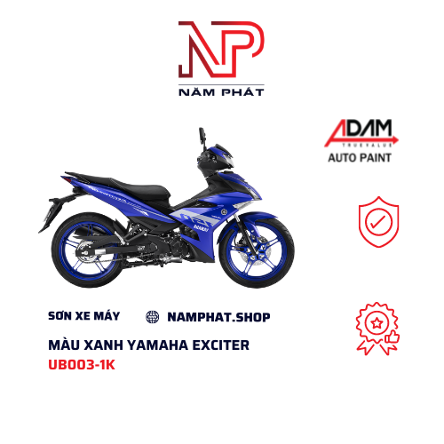 Sơn xe máy màu xanh yamaha ub003-1k
