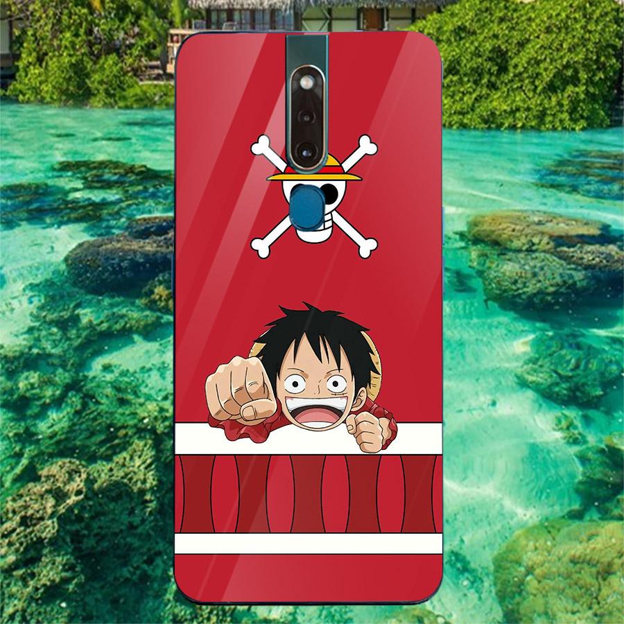 Ốp điện thoại kính cường lực cho máy Oppo F11 - Luffy băng Mũ rơm MS ACIKI002