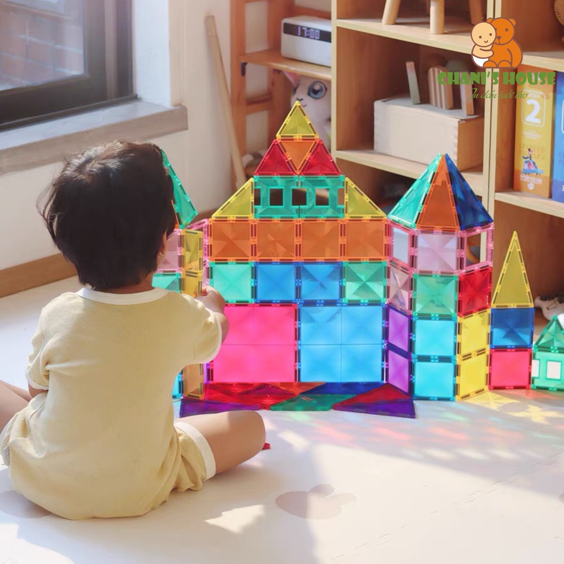 Đồ chơi ghép hình nam châm mideer khối xây dựng sáng tạo ánh sáng