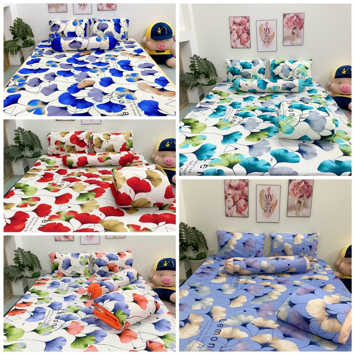 Bộ chăn drap gối thun Hàn Quốc