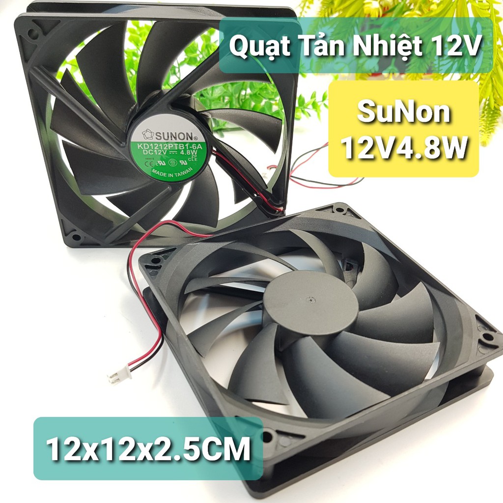 Quạt tản nhiệt 12v 3-4.8w 12x12x2.5cm sunon 2500-3000rpm🍀quạt làm mát pc laptop wifi thủy sinh hút mùi