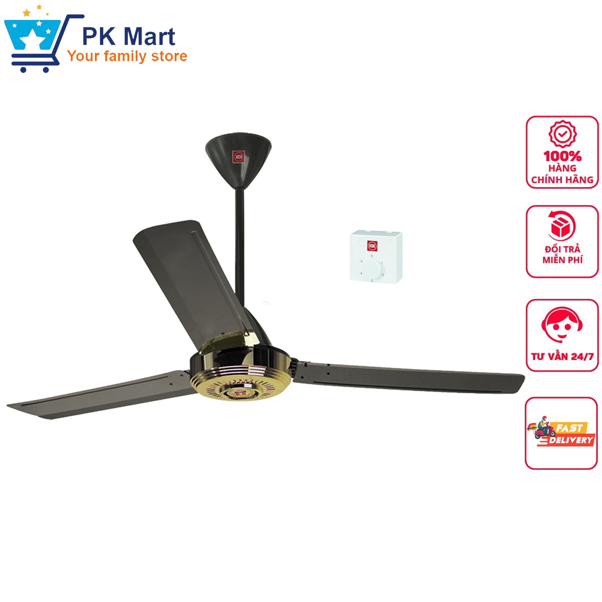 Quạt trần KDK N56YG (Đen)