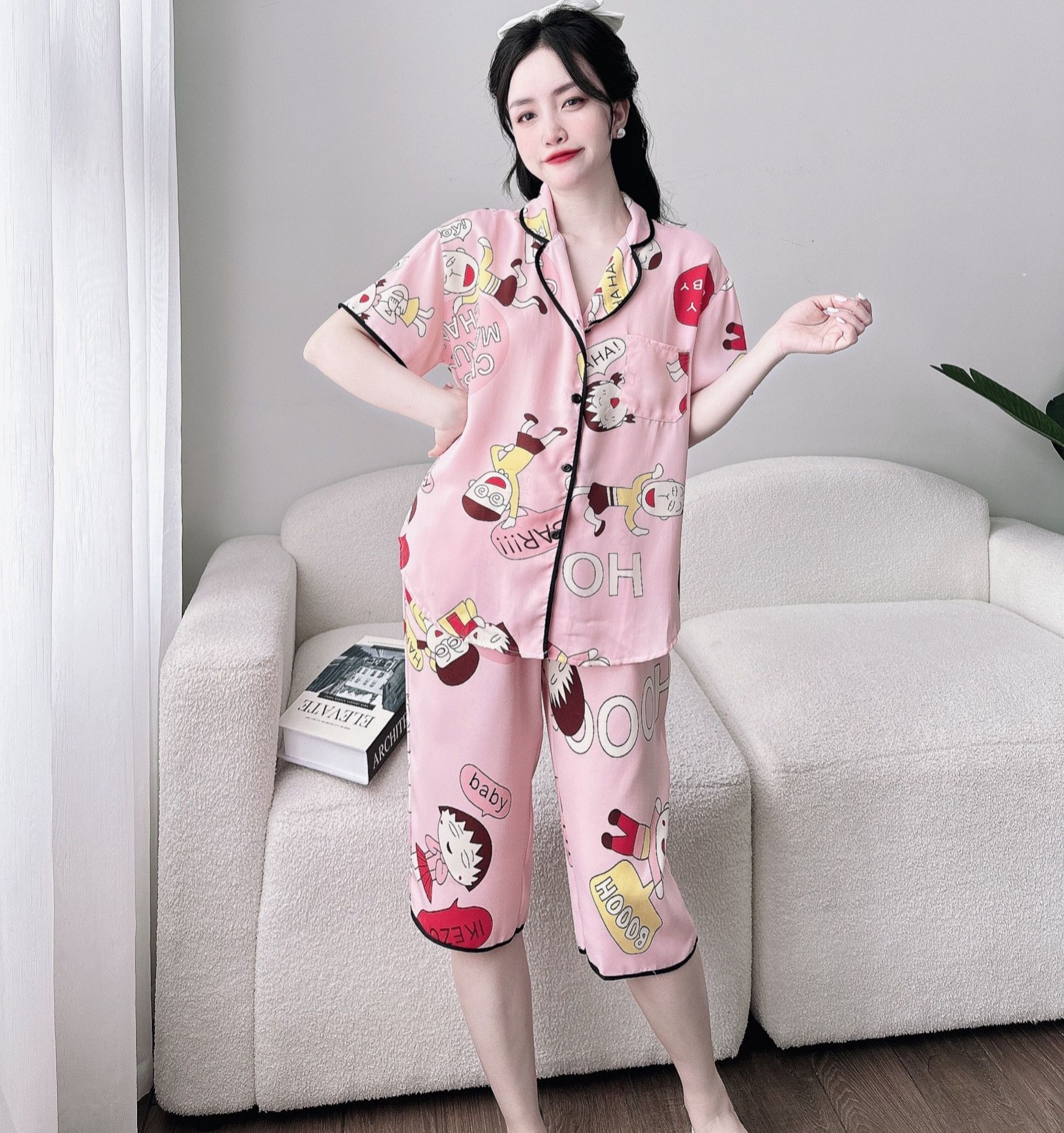 Bộ Lửng Pijama Bigsize đồ mặc nhà thoải mái và mát mẻ mùa hè