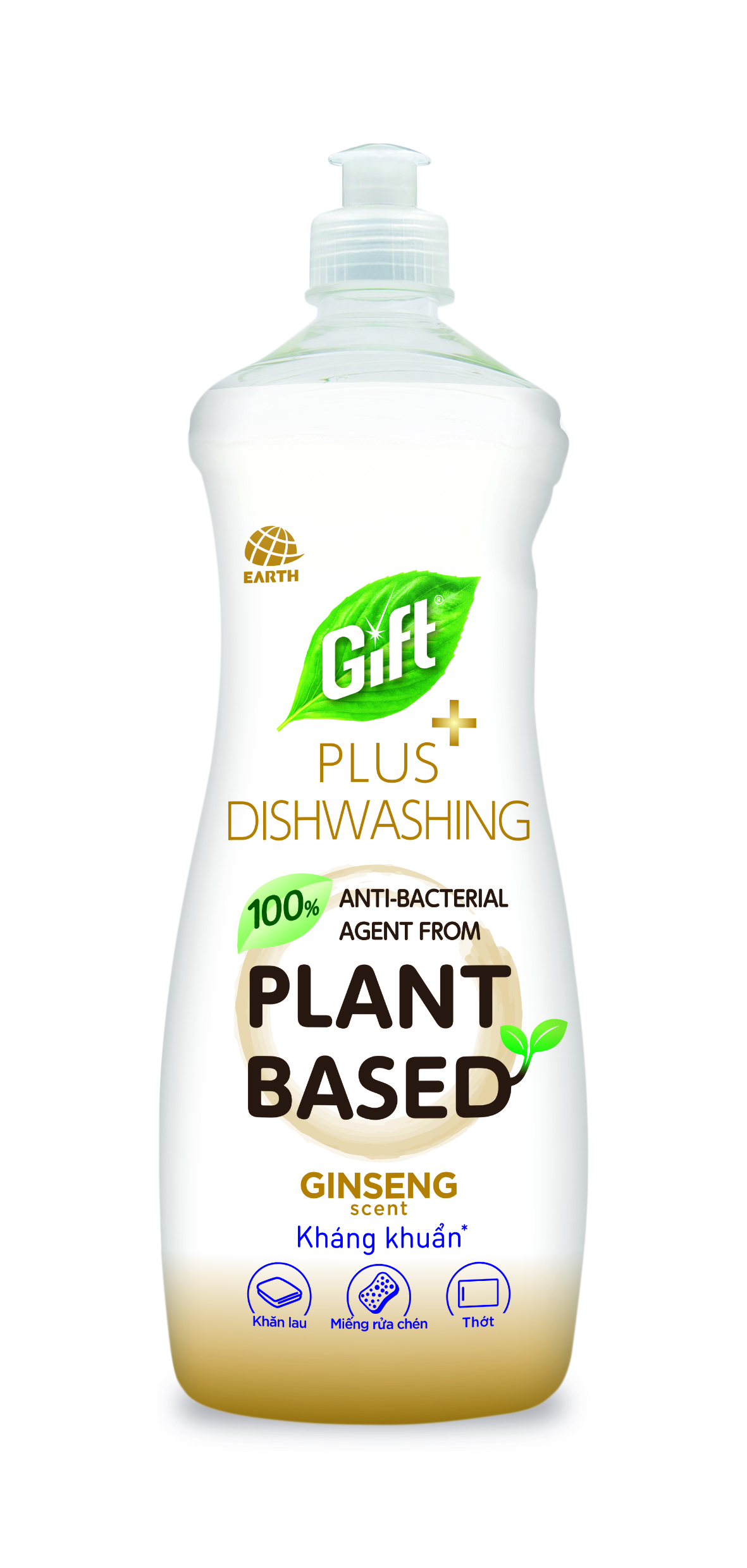 Nước rửa chén Gift Plus - kháng khuẩn hương Nhân sâm