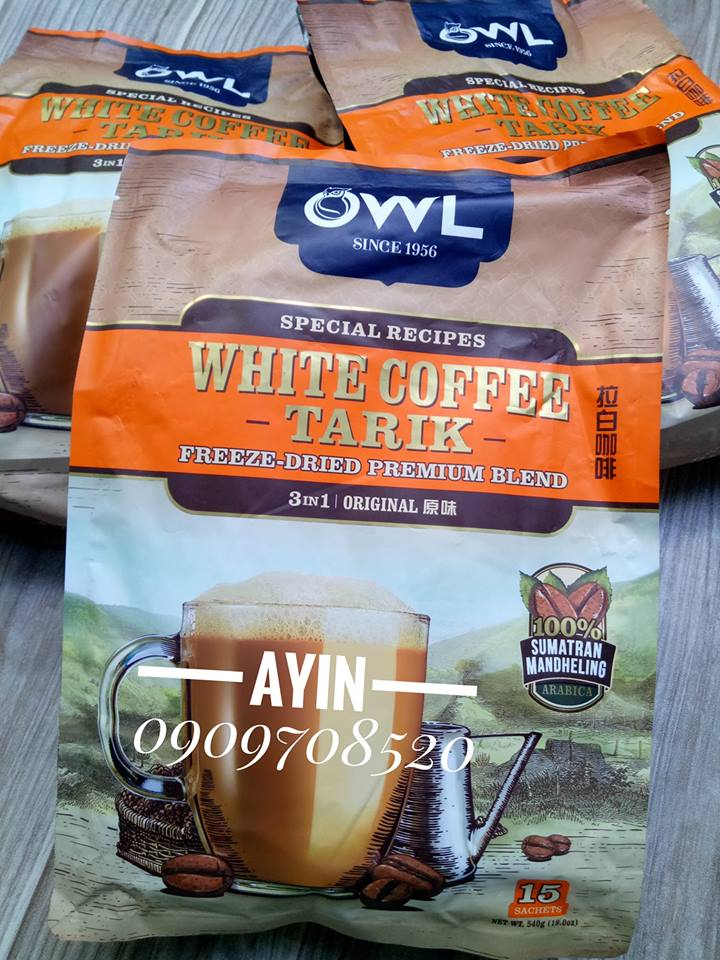 Cà phê trắng owl vị truyền thống - owl white coffee tarik original 3 in 1