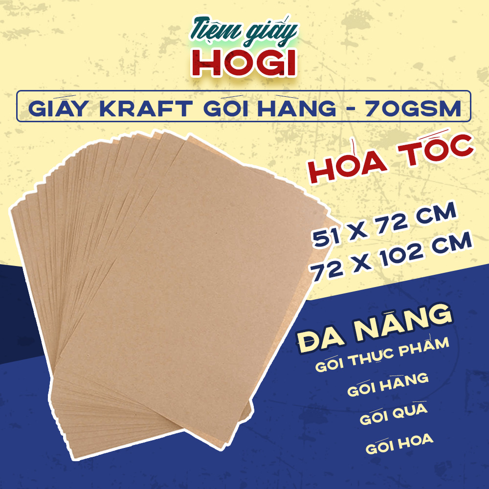Giấy xi măng gói quà, giấy kraft gói hoa gói hàng hogi dày 70gsm 2 kích thước 72x102, 72x51 đa năng, an toàn – g01