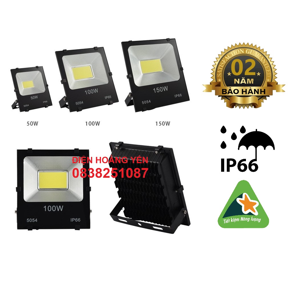 Đèn pha led công trình chuyên dùng cob 30w/50w/100w ip66 siêu dày