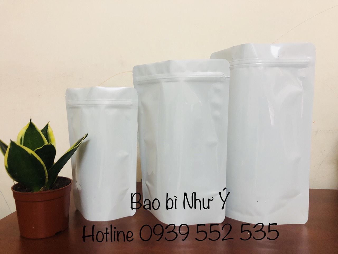 [HCM]1KG-SIZE 15X22 TÚI ZIPPER 2 MẶT TRẮNG SỮA