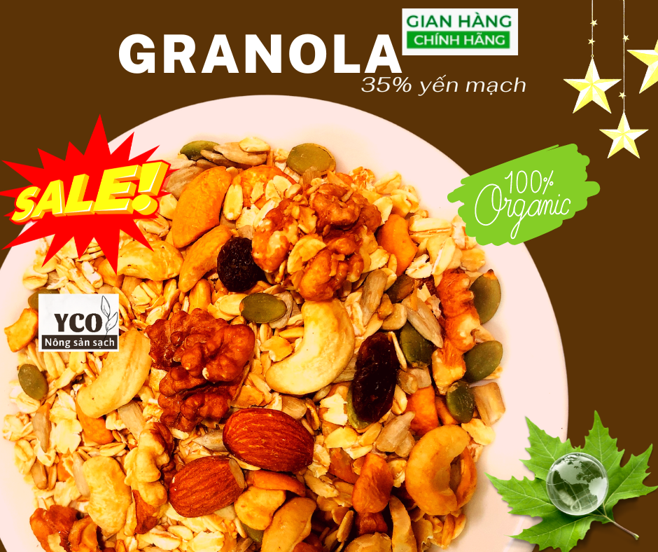 [TẶNG trà giảm cân mua 2sp] Granola ngũ cốc giảm cân ăn kiêng, hạt ăn kiêng giảm cân, ngũ cốc dinh dưỡng, ngũ cốc granola, ngũ cốc lợi sữa, ngũ cốc hoa quả sấy khô, ngũ cốc giảm cân, granola giảm cân YCO 500g