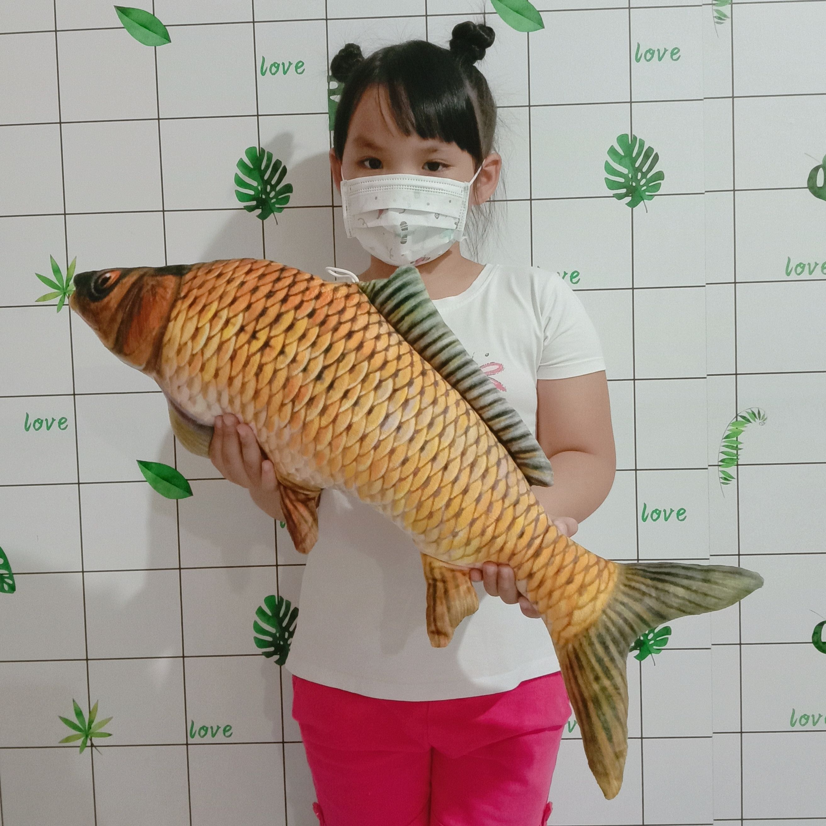 GỐI ÔM CHO BÉ SƠ SINH HÌNH CÁ CHÉP 3D 40CM CHO BÉ DƯỚI 1 TUỔI VẢI NHUNG MỊN