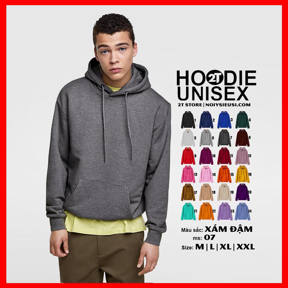[4.4 HOÀN TIỀN 15%][HCM]Áo Khoác Nỉ Có Nón Hoodie Trơn 2 Lớp - Cao Cấp Xuất Khẩu (Xám Lông Chuột)