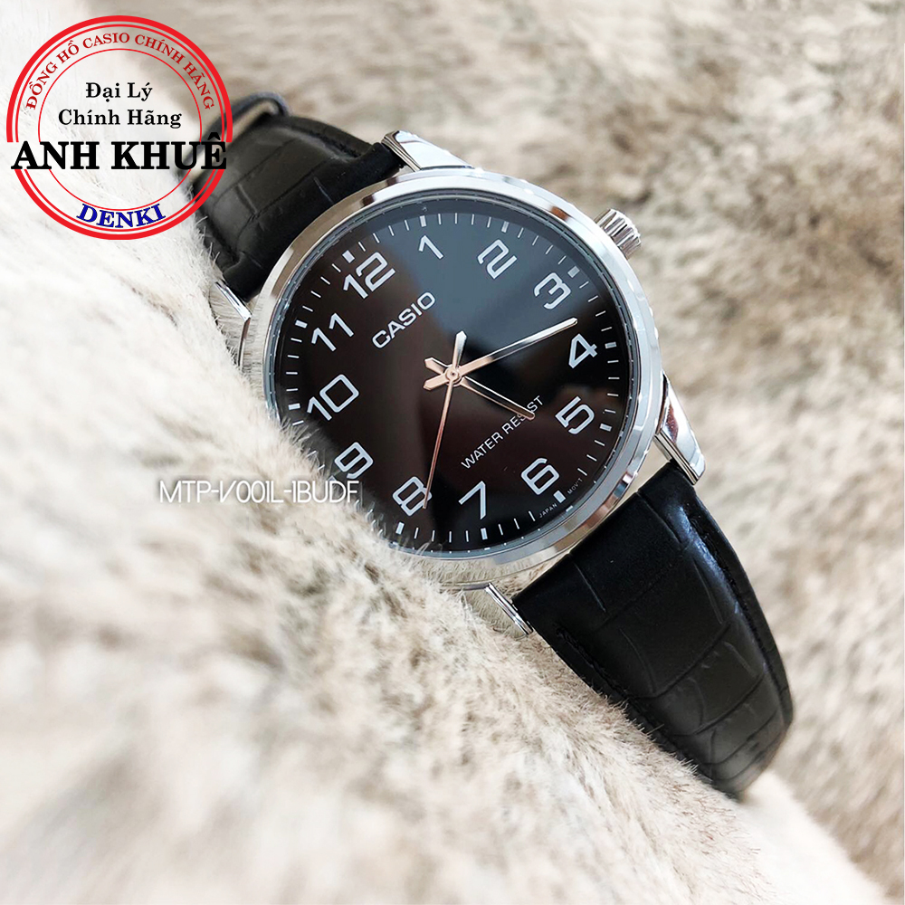 Đồng hồ nam dây da casio standard anh khuê mtp-v001l-1budf cao cấp
