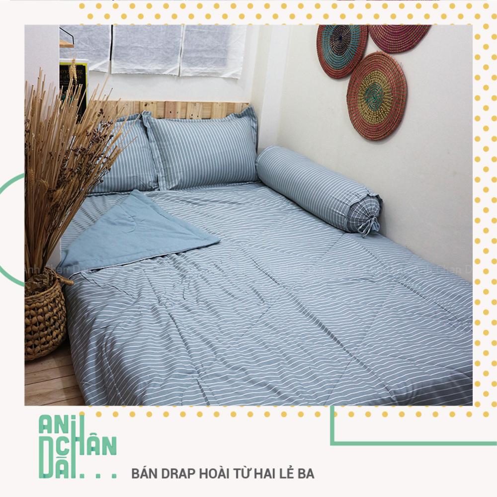 Bộ ga gối cotton đũi hàn quốc - acd 008