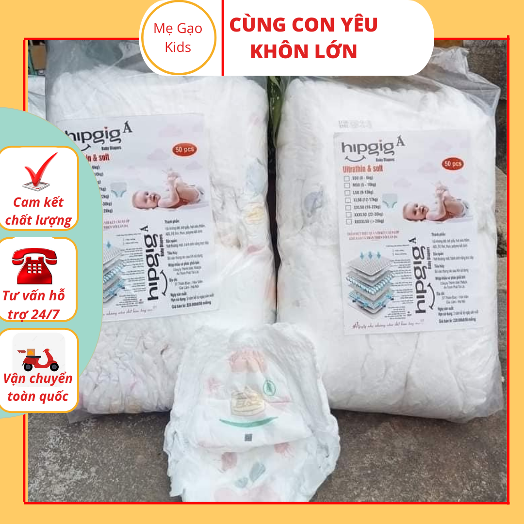 Bỉm/tã hipgig a xuất nhật. hàng loại 1/ đủ 50 miếng