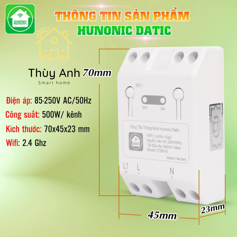 Công tắc thông minh WIFI Hunonic Datic