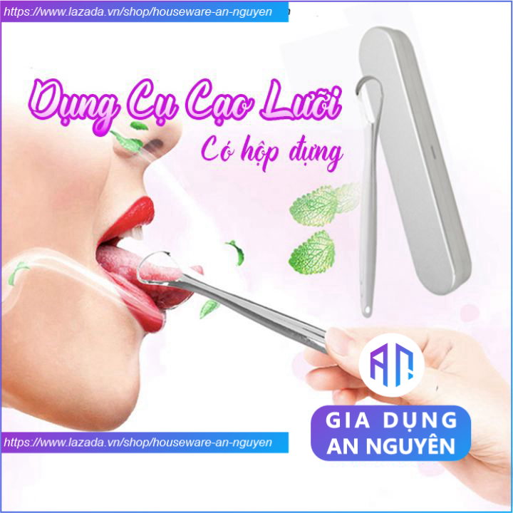 Dụng cụ cạo lưỡi, cây nạo lưỡi vệ sinh lưỡi người lớn bằng inox cao cấp