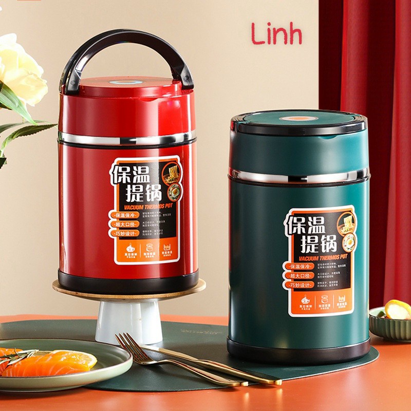 Cặp lồng giữ nhiệt cao cấp ruột inox 2,3 lít, Hộp đựng cơm bằng Inox, Cặp lồng cơm văn phòng