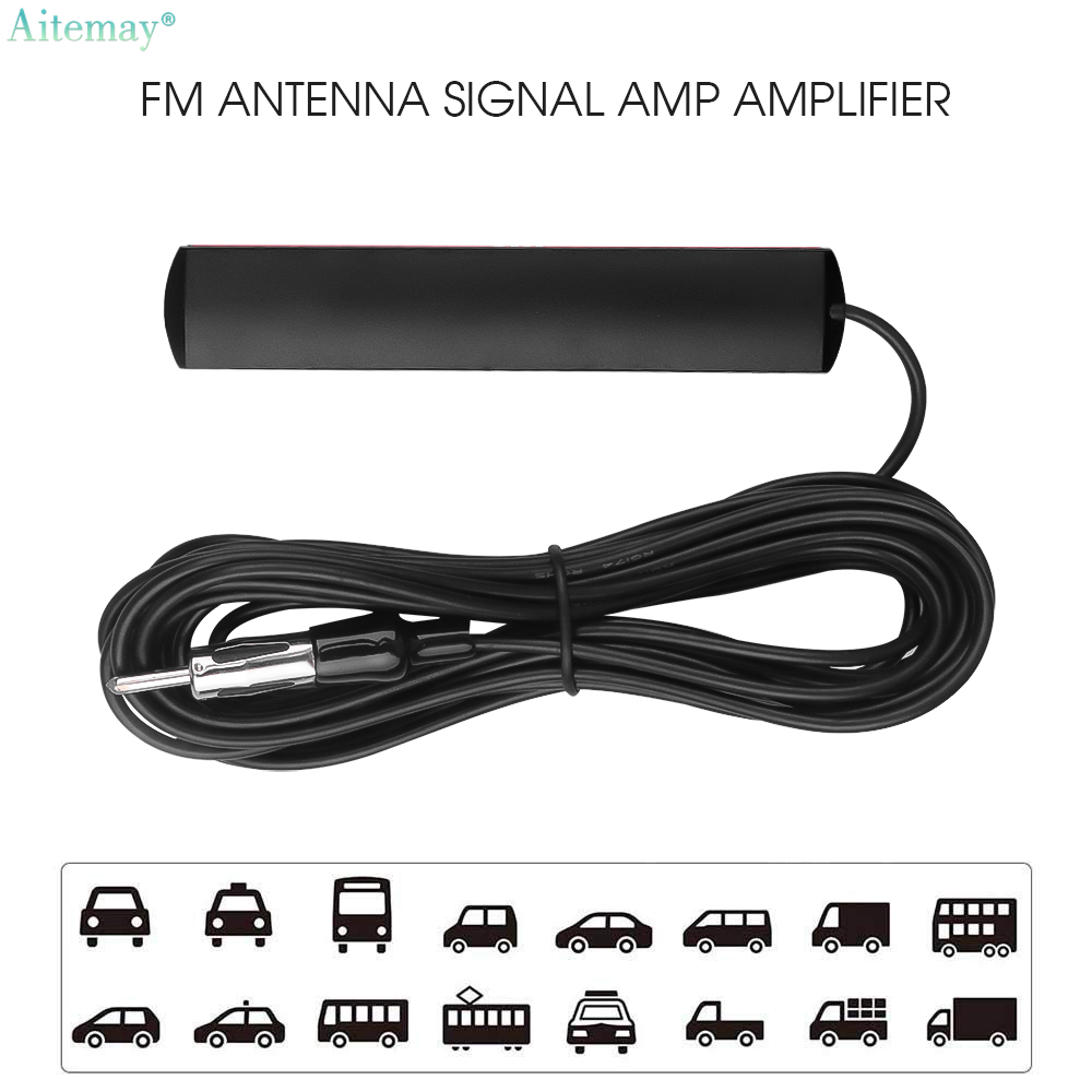 Aitemay Ăng Ten Khuếch Đại Đài Phát Thanh Ẩn Cho Xe Hơi Ăng Ten Tăng Cường Tín Hiệu Bộ Khuếch Đại Đài FM Âm Thanh Nổi Điện Tử Cho Xe Hơi Dài 5 Mét Ăng Ten Trên Không