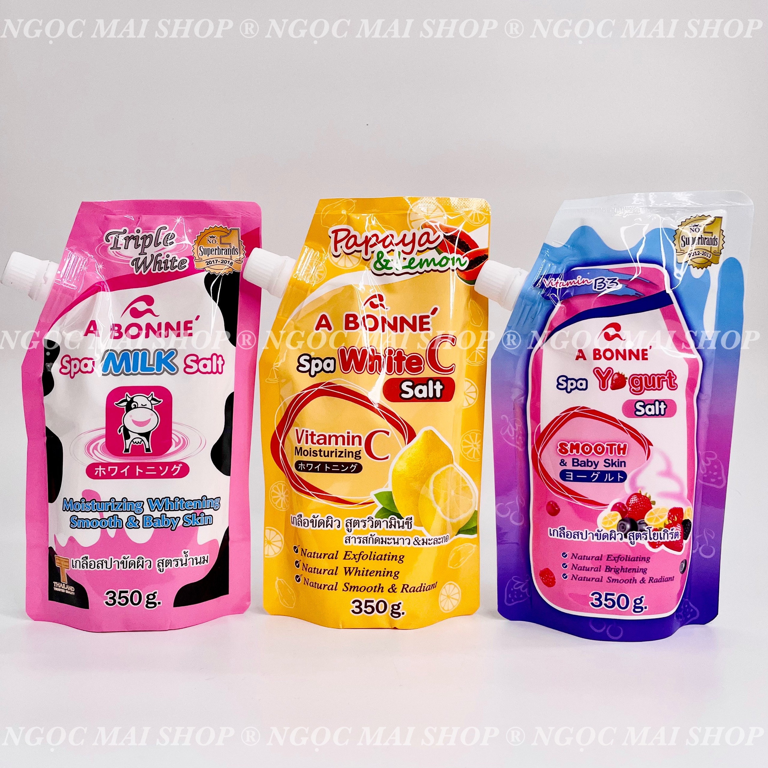 Muối tắm tẩy tế bào chết abonne yogurt trái cây 350gam