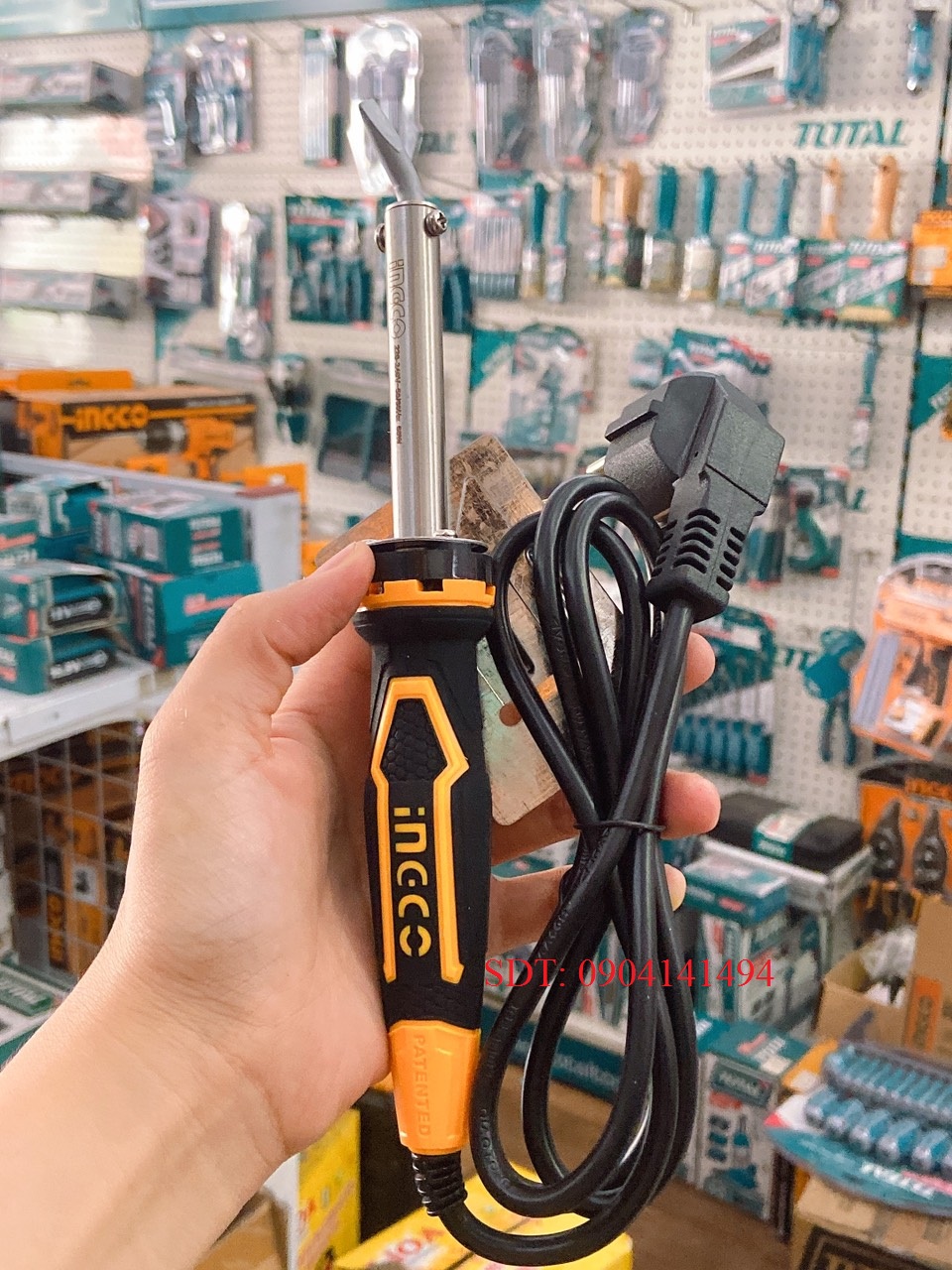 Mỏ hàn chì ingco si0368 máy hàn công suất đầu vào 60w thời gian làm nóng 3 ~ 5 phút đầu cong phẳng