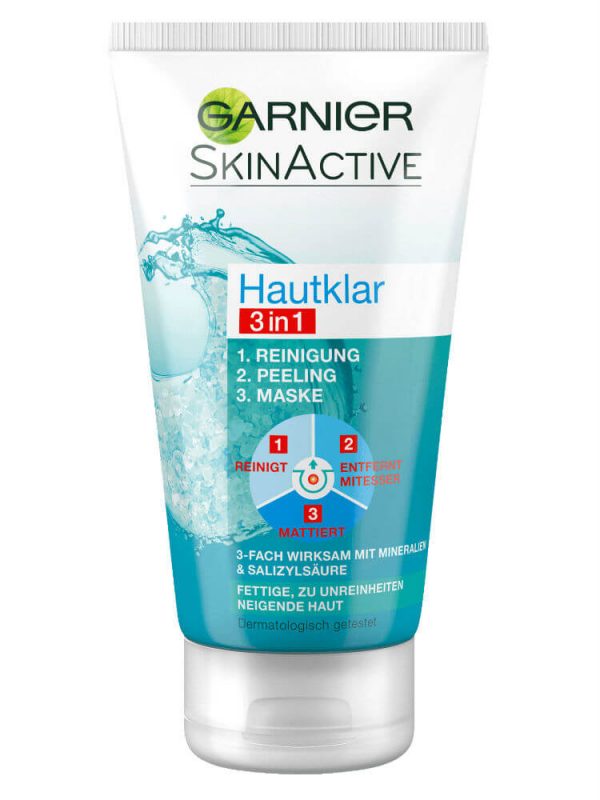 Sữa rửa mặt garnier hautklar 3in1 dành cho da mụn & bị nhờn, 150 ml