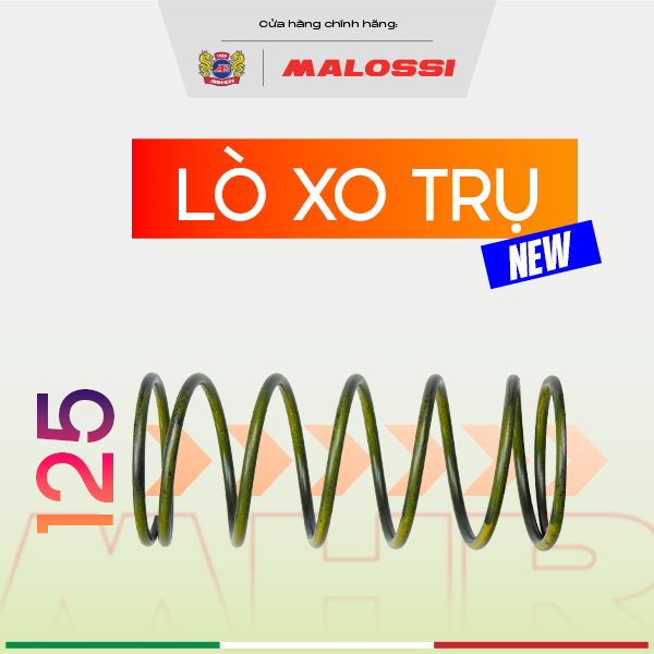 Lò xo trụ 10% thép hợp kim Malossi dành cho Honda 125 xe AirBlade/ Vario/ Click/ Lead/ Sh mode/ PCX/ SH