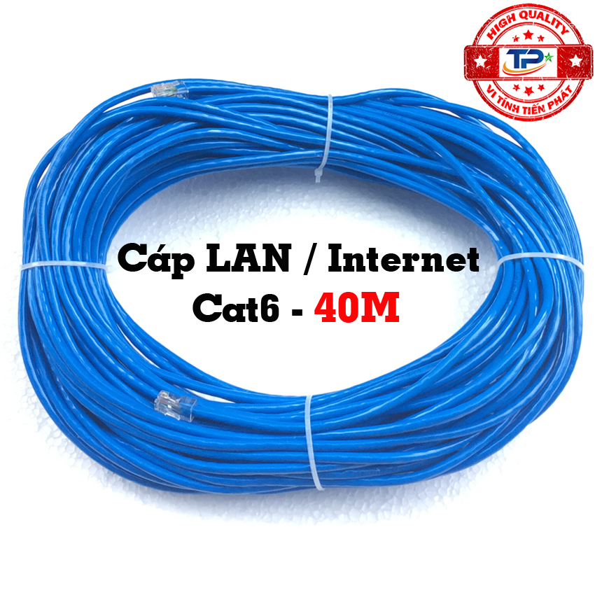 Dây cáp mạng LAN Internet bấm sẵn UTP Cable chống nhiễu dài 40m chuẩn CAT6