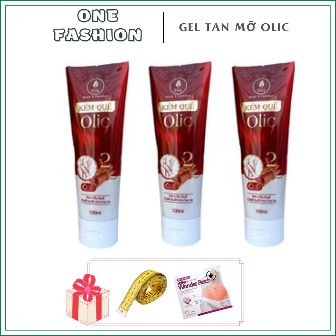 [ Tặng Đai & Thước Dây ] Combo 3 Chai Gel Tan Mỡ Bụng Hương Quế Olic - Giảm Mỡ Lấy Lại Vóc Dáng Thon Gọn