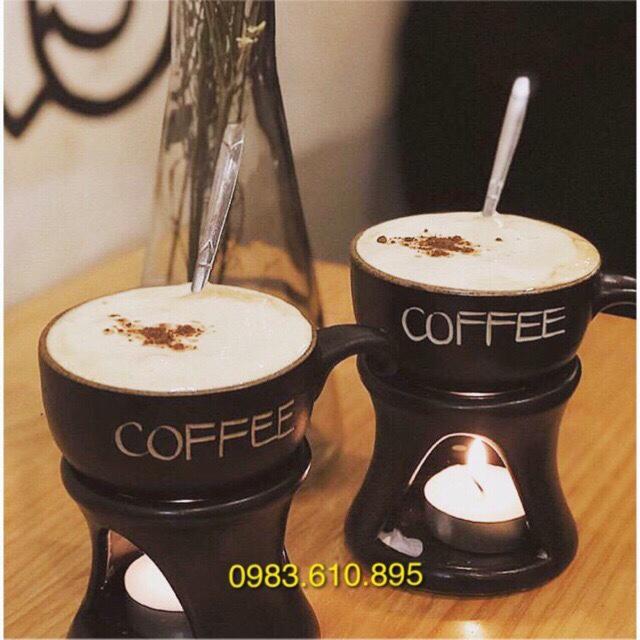 Bộ bếp đun tinh dầu 2in1 - Đun nóng cafe - Đốt tinh dầu - Tặng kèm 2v nến