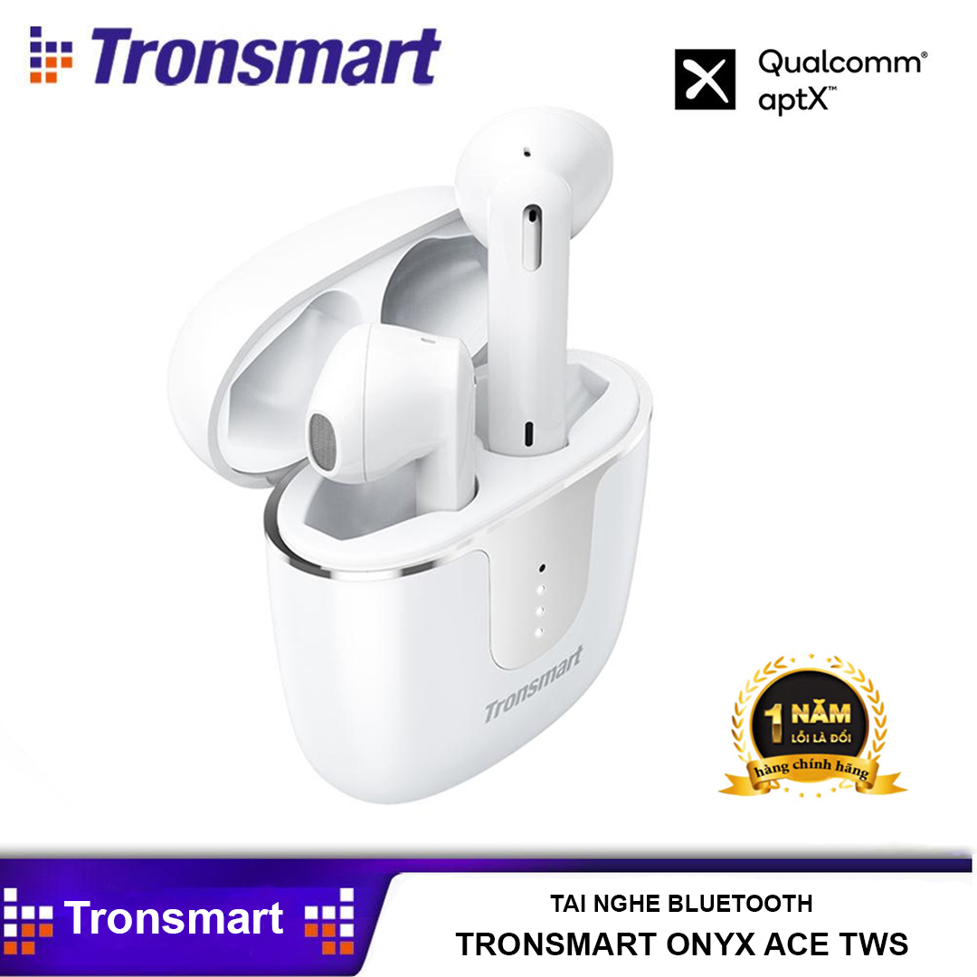 Tai Nghe Bluetooth Tronsmart Onyx Ace pro TWS không dây 5.0 chống nước IPX5 công nghệ Qualcomm APTX hủy tiếng ồn cao cấp Với 4 Micro, BẢO HÀNH 12 THÁNG