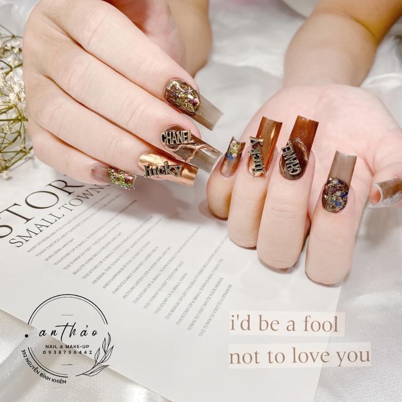 Set cham thương hiệu đính móng tay nail samsam