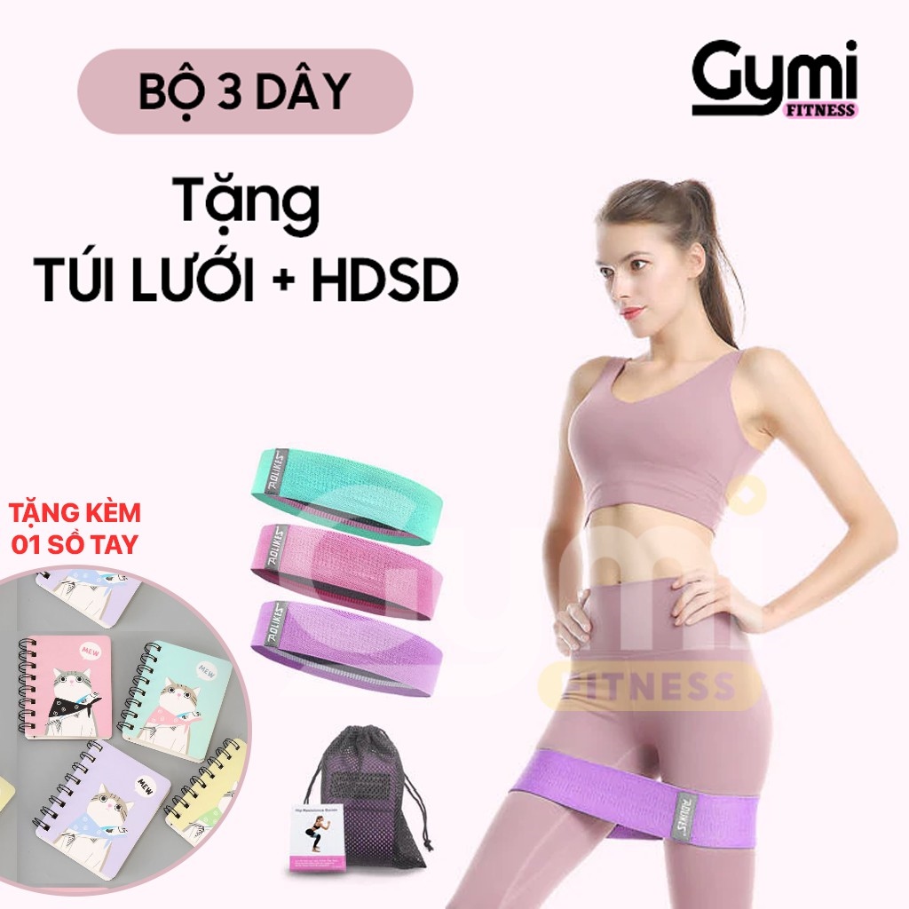 [MỚI !!! BỘ 3 DÂY TẶNG TÚI LƯỚI HDSD] Dây Kháng Lực Miniband Tập Mông Aolikes A-3604