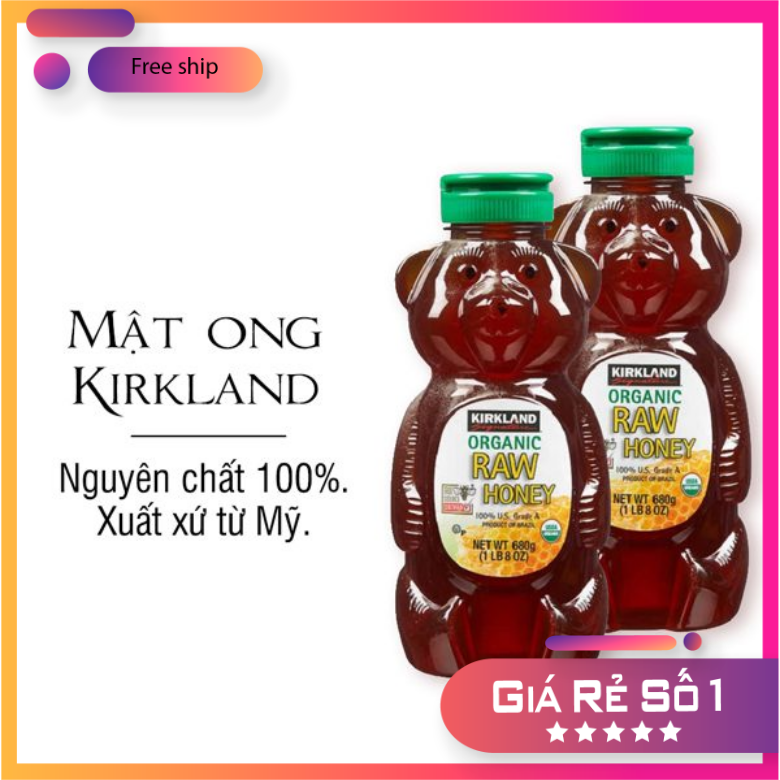 Mật Ong Của Mỹ Kirkland Organic Honey Bears Chai 680g