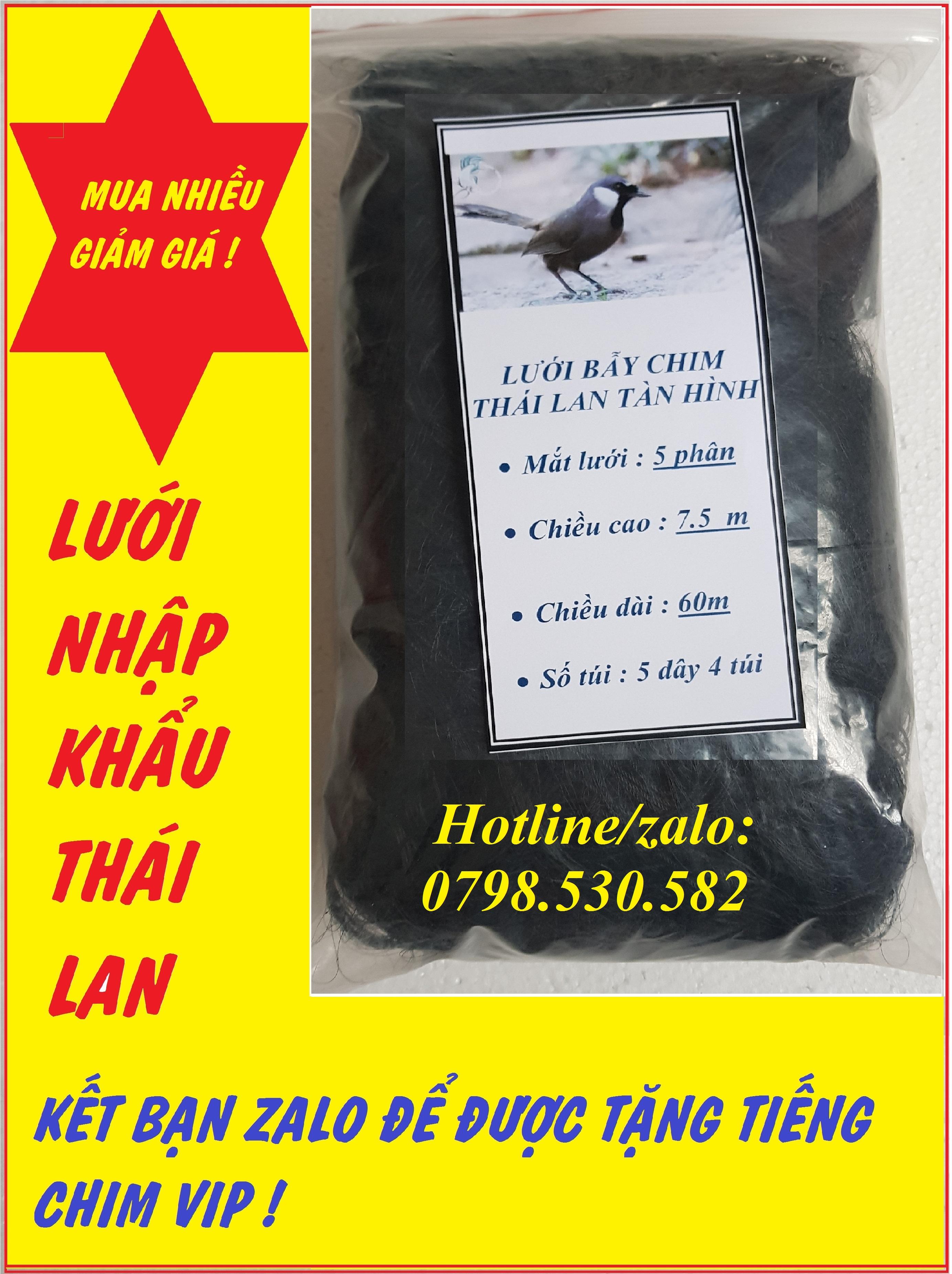 lưới tàn hình 5 phân 60m Bẫy trao trảo.chào mào .cu tiểu.chèo.khướu .sợi lưới 0.15mm mắt lưới 5 phân chiều cao 6m số túi 5 dây 4 túi