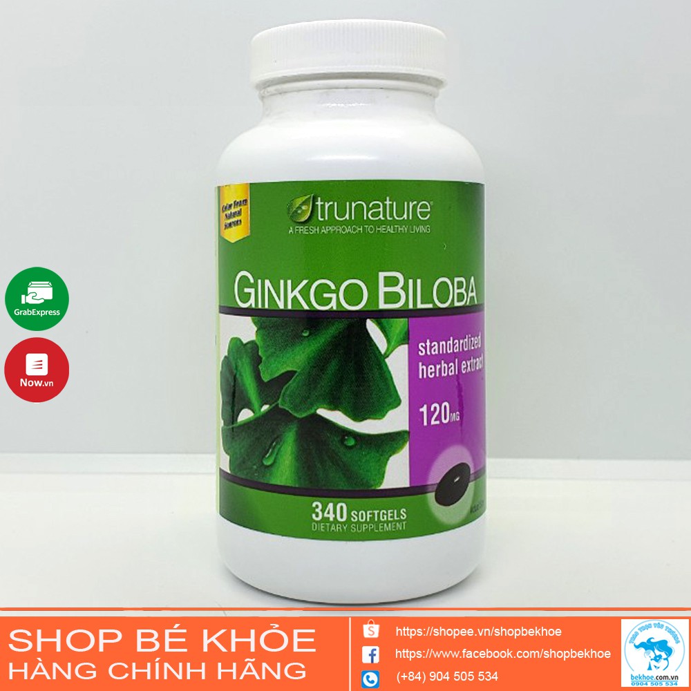 Viên Uống Bổ Não Ginkgo Biloba Trunature 1200Mg - 340V Mỹ