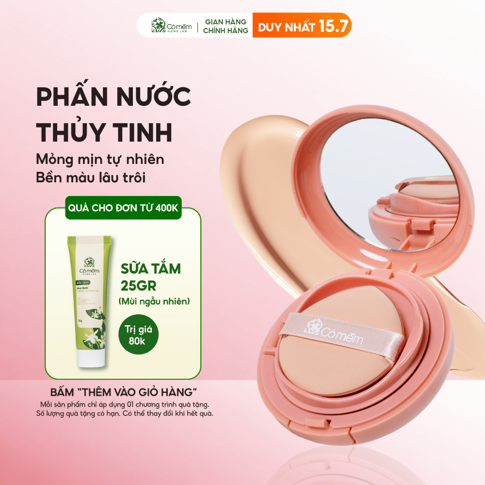 Cushion Phấn Nước Che Khuyết Điểm Trang Điểm Nền Mỏng Mịn Thủy Tinh SPF 35 PA+++ Cỏ Mềm 15gr