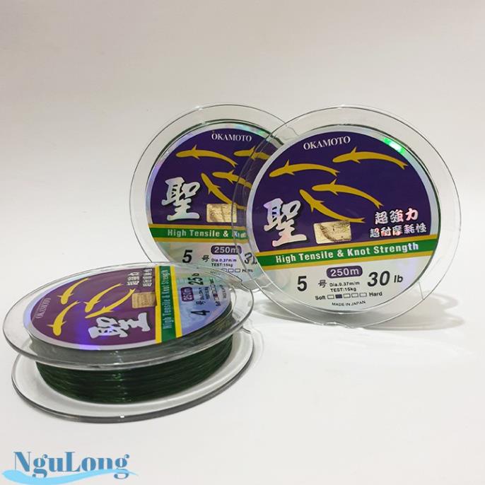 🐋 dây cước câu cá nhật bản okamoto siêu bền 4 con cá cơm đủ size dài 250m 🐋