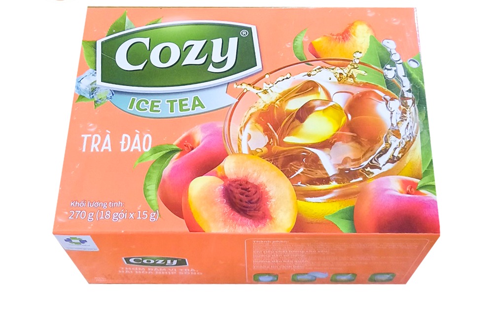 Trà Đào Cozy Dạng Túi Lọc Hòa Tan Hộp 270g (18 gói x 15g)
