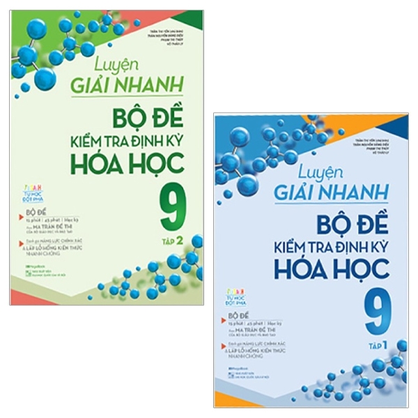 Fahasa - combo sách hay luyện giải nhanh bộ đề kiểm tra định kỳ hóa học 9: tập 1 và 2