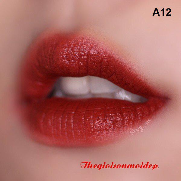 Son Kem Lì Black Rouge Air Fit Velvet Tint màu A12 đỏ nâu ấn tượng