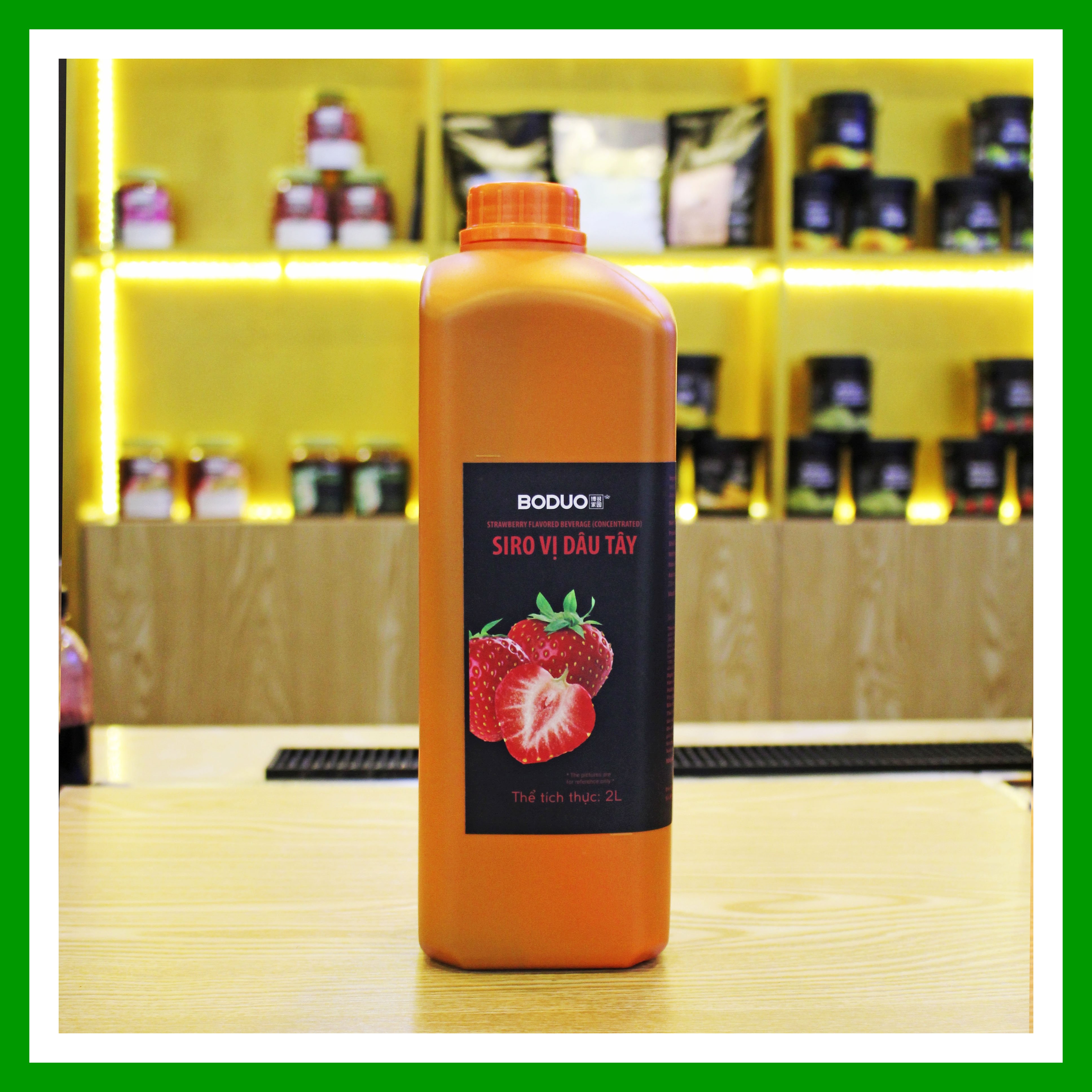 Siro Dâu Tây Boduo pha trà trái cây- trà sữa can 2L