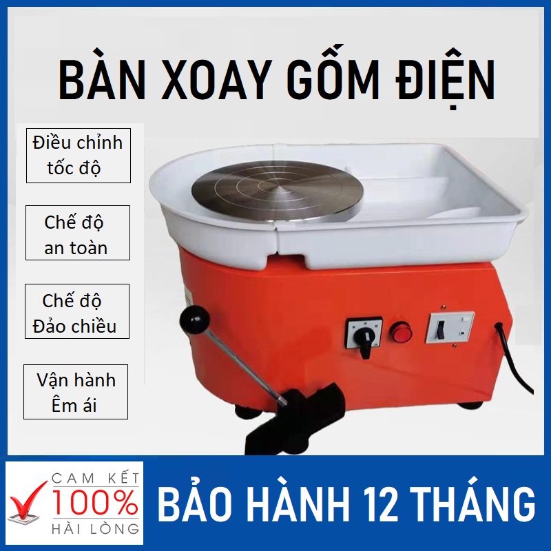Bàn xoay gốm cao cấp, Điều khiển thông minh, Đảo chiều , điều chỉnh tốc độ, Hợp kim nhôm cao cấp
