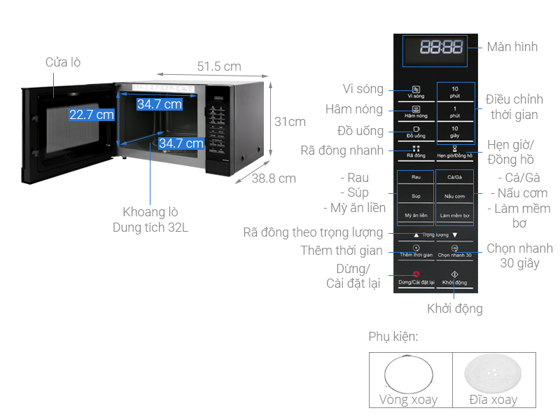 Lò vi sóng panasonic nn st65jbyue hàng chính hãng