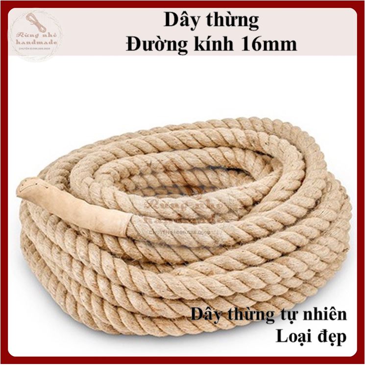 Dây thừng trang trí 16mm, dây đay, dây thừng làm handmade, xích đu, decor, kéo co