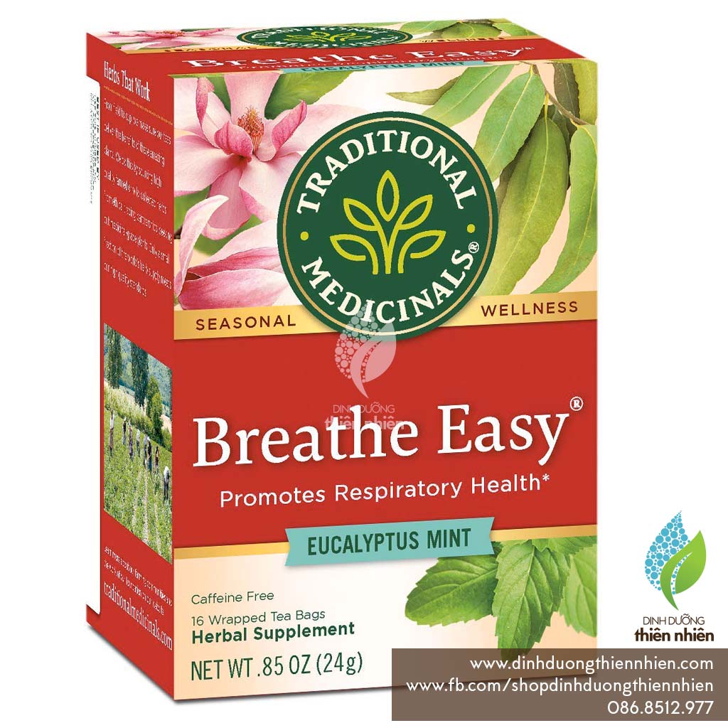 Trà Hữu Cơ Traditional Medicinals Breathe Easy, Hỗ Trợ Đường Hô Hấp