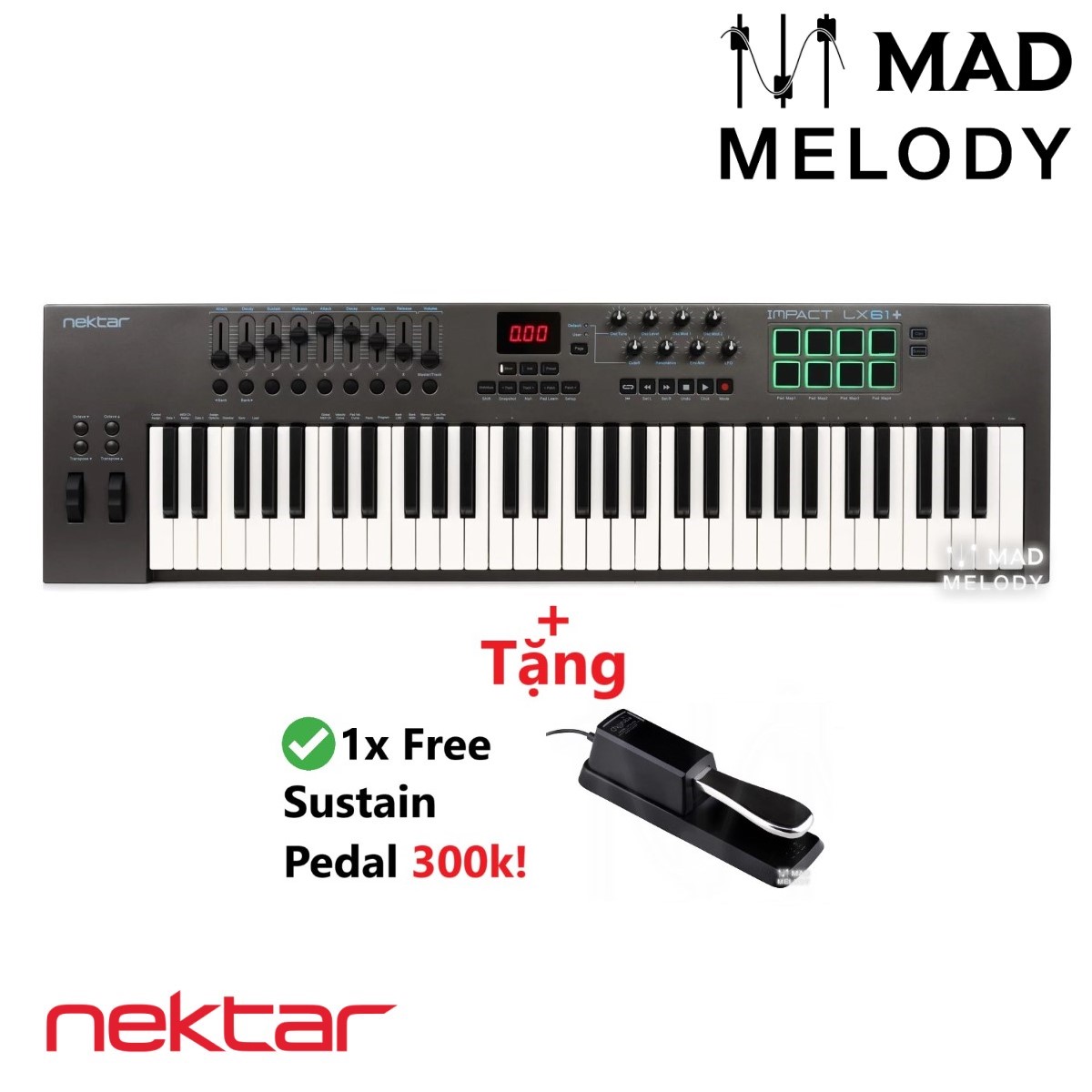 Nektar Impact LX61+ Keyboard Controller [đàn soạn nhạc 61 phím NEW]